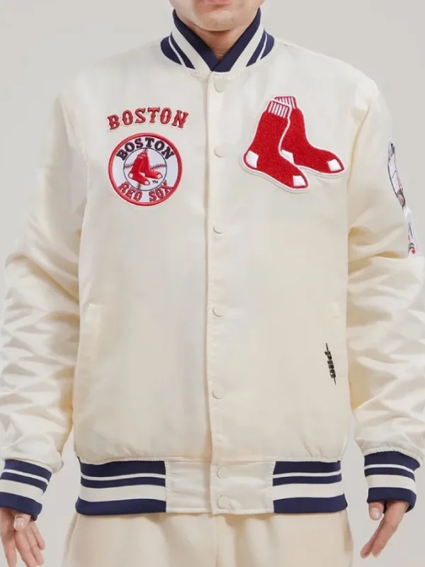 Retro Boston Red Sox Classic Rib Satin Jacket