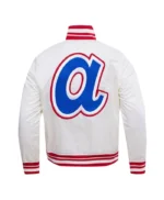 Atlanta Braves Retro Classic Rib White Satin Jacket