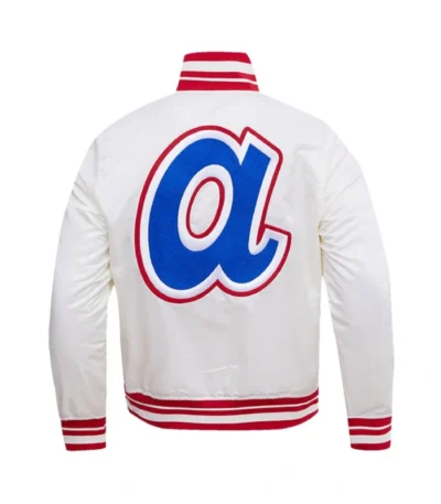 Atlanta Braves Retro Classic Rib White Satin Jacket