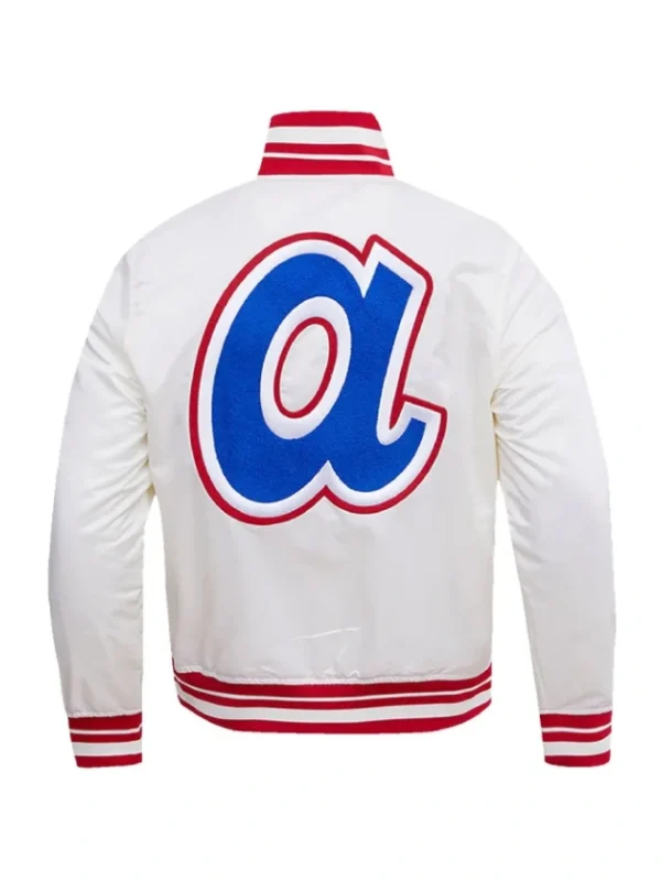 Atlanta Braves Retro Classic Rib White Satin Jacket