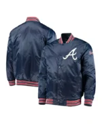 The Diamond Atlanta Braves Navy Satin Jacket