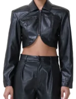 Trisha Mann-Grant Beyond the Gates Cropped Leather Jacket