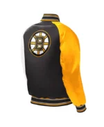 Youth Boston Bruins Black Varsity Full-Snap Satin Jacket