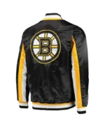 Boston Bruins The Ace Varsity Satin Black/Yellow Jacket