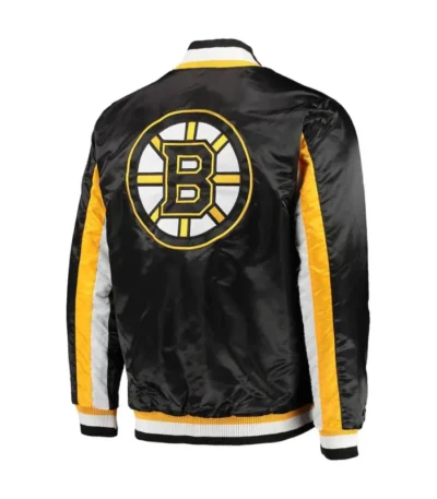 Boston Bruins The Ace Varsity Satin Black/Yellow Jacket