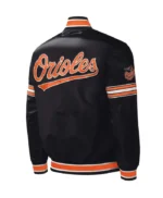 Baltimore Orioles Midfield Varsity Black Satin Jacket