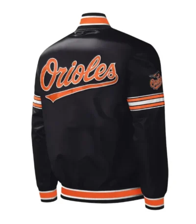 Baltimore Orioles Midfield Varsity Black Satin Jacket