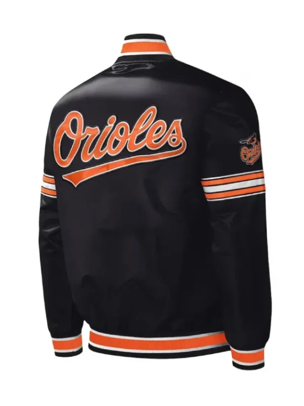 Baltimore Orioles Midfield Varsity Black Satin Jacket