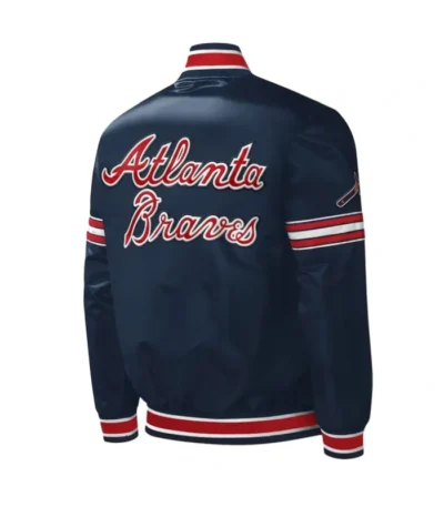 Atlanta Braves Midfield Varsity Navy Satin Jacket