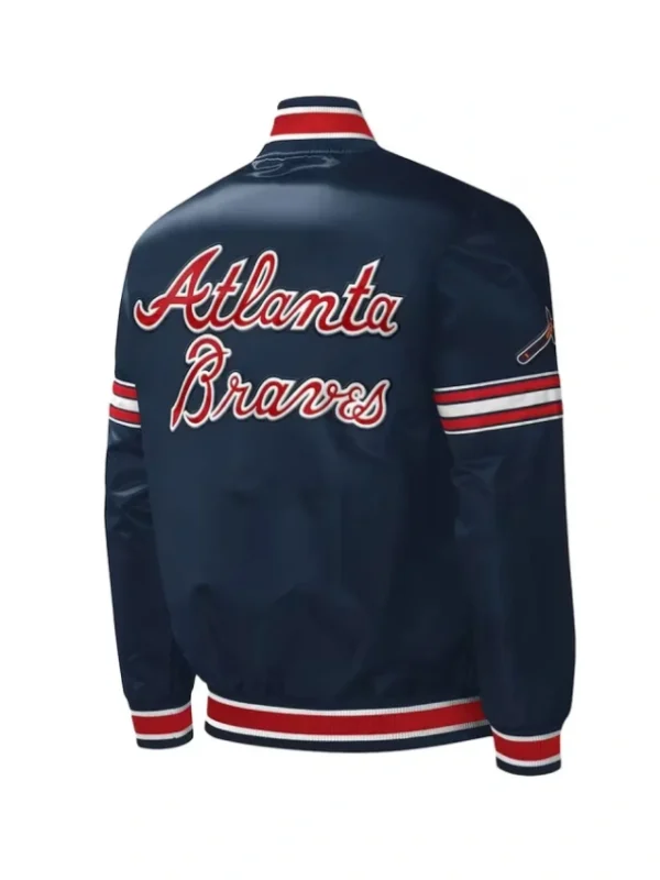 Atlanta Braves Midfield Varsity Navy Satin Jacket