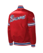 Atlanta Braves Slider Red Varsity Satin Jacket
