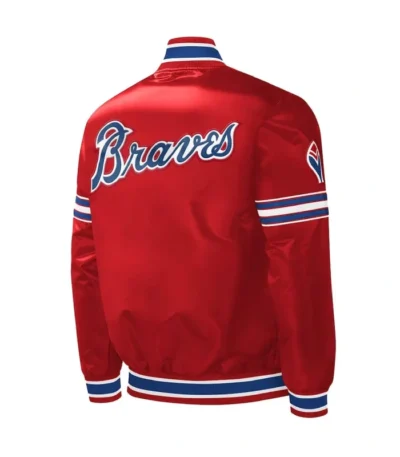 Atlanta Braves Slider Red Varsity Satin Jacket