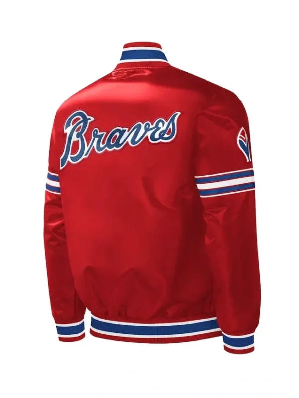 Atlanta Braves Slider Red Varsity Satin Jacket