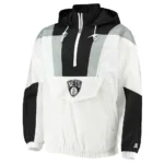 Striker Crinkle Brooklyn Nets Half-Zip Hoodie Jacket