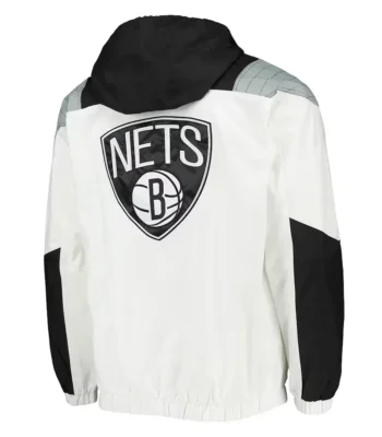 Striker Crinkle Brooklyn Nets Half-Zip Hoodie Jacket
