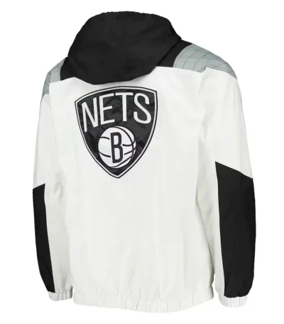 Striker Crinkle Brooklyn Nets Half-Zip Hoodie Jacket