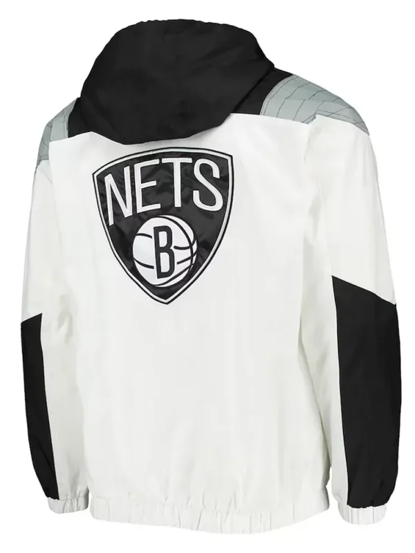 Striker Crinkle Brooklyn Nets Half-Zip Hoodie Jacket