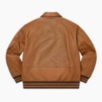 Supreme NY Yankees Brown Varsity Leather Jacket