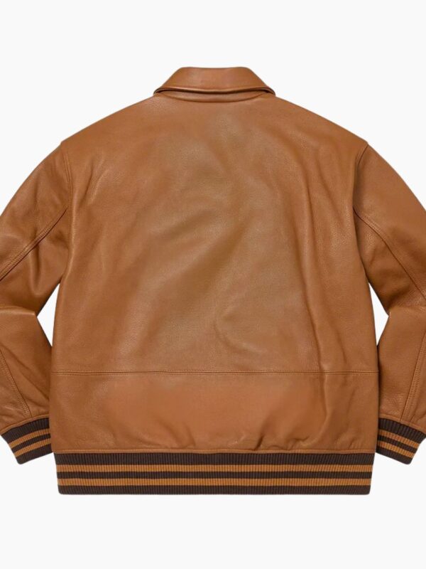 Supreme NY Yankees Brown Varsity Leather Jacket