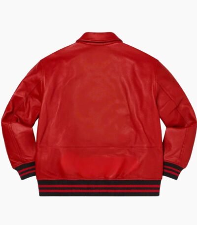 Supreme NY Yankees Red Varsity Leather Jacket