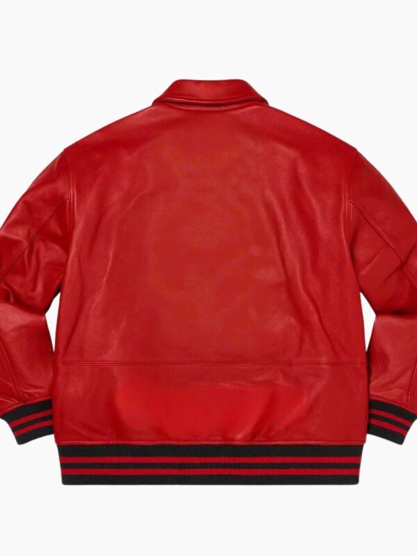 Supreme NY Yankees Red Varsity Leather Jacket