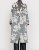 Tamara Tunie Beyond The Gates Grey And White Floral Coat