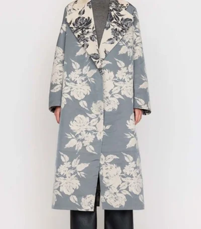 Tamara Tunie Beyond The Gates Grey And White Floral Coat