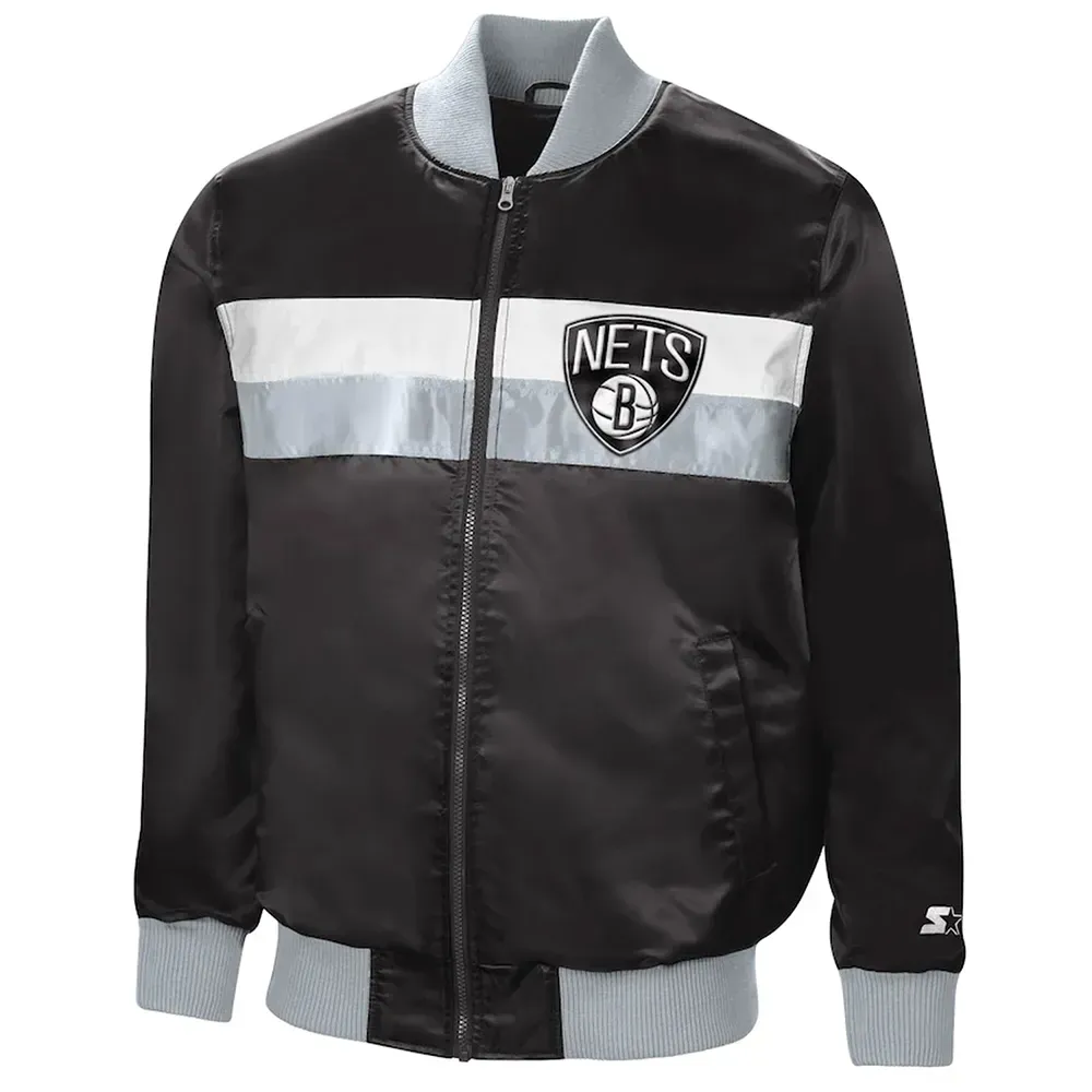 The Ambassador Brooklyn Nets Satin Jacket The Ambassador Brooklyn Nets Satin Jacket