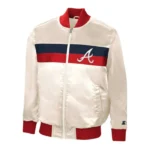 The Ambassador Home Atlanta Braves Cream Satin Jacket