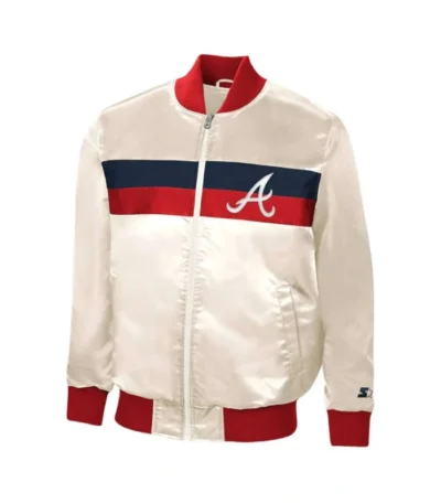 The Ambassador Home Atlanta Braves Cream Satin Jacket