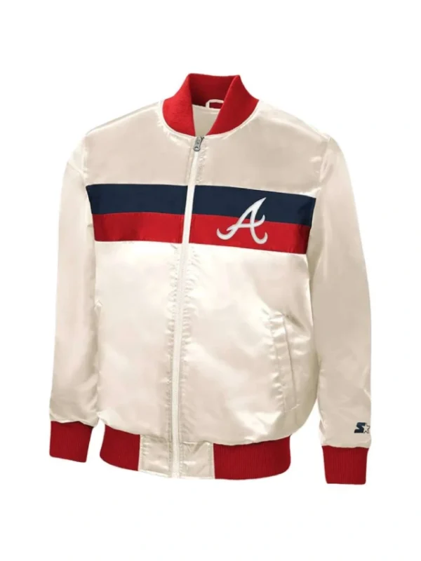 The Ambassador Home Atlanta Braves Cream Satin Jacket