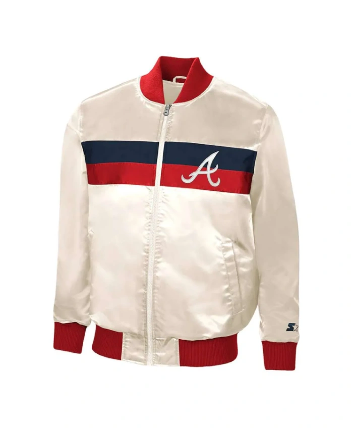 The Ambassador Home Atlanta Braves Cream Satin Jacket The Ambassador Home Atlanta Braves Cream Satin Jacket