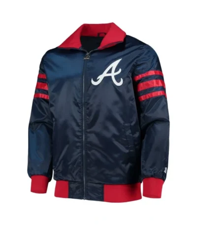The Captain II Atlanta Braves Navy Satin Jacket