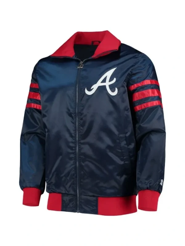 The Captain II Atlanta Braves Navy Satin Jacket