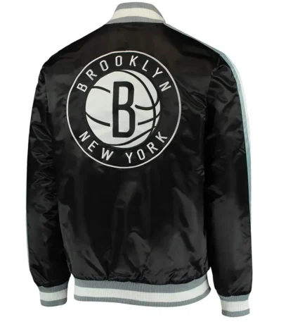 The Offensive Brooklyn Nets Varsity Black Satin Jacket