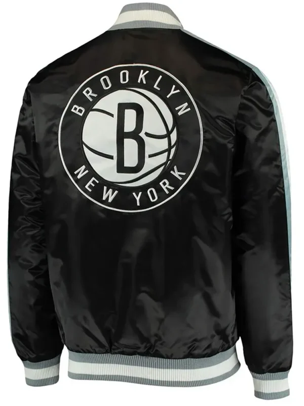 The Offensive Brooklyn Nets Varsity Black Satin Jacket