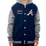 Throwback Prep Atlanta Braves Navy Hoodie Jacket