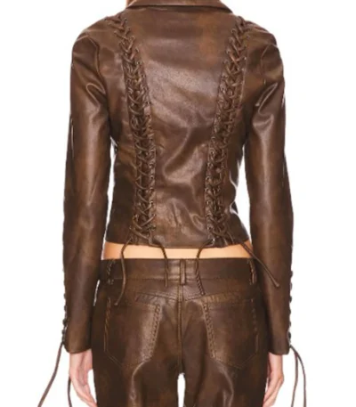Trisha Mann Beyond The Gates Leather Lace-Up Jacket
