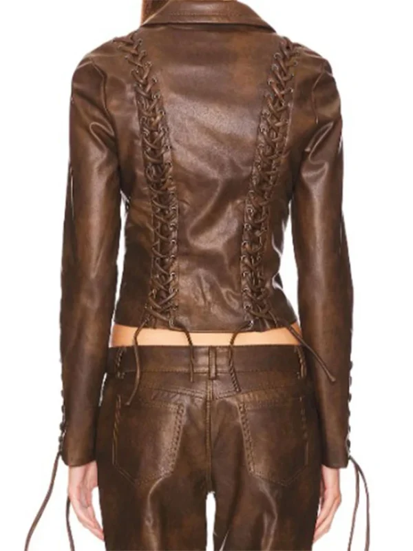 Trisha Mann Beyond The Gates Leather Lace-Up Jacket