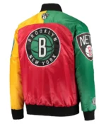 Ty Mopkins Brooklyn Nets Varsity Satin Black/Red Jacket