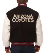 Arizona Coyotes Black and White Varsity Jacket