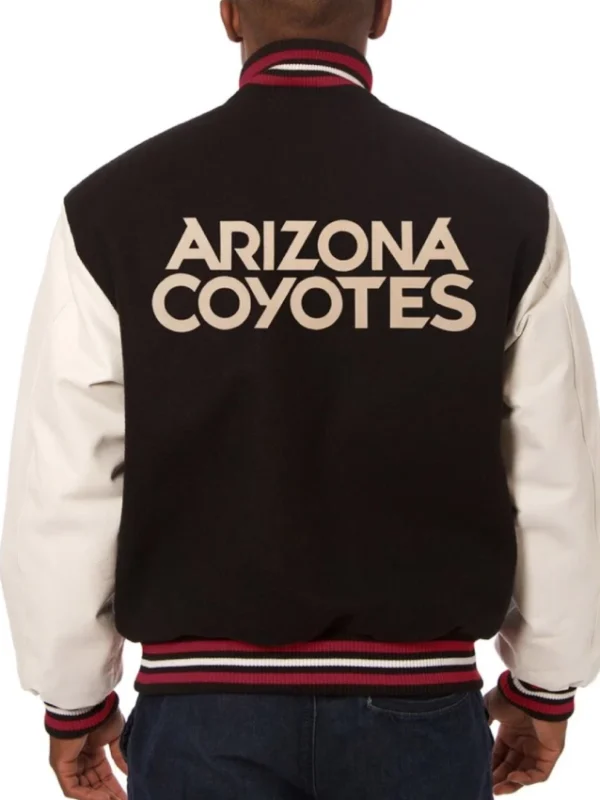 Arizona Coyotes Black and White Varsity Jacket