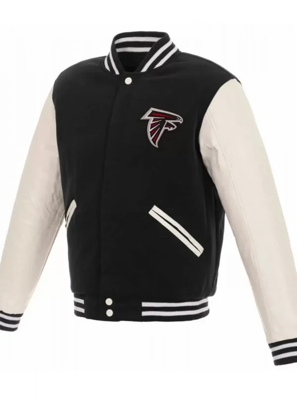 Varsity Atlanta Falcons White and Black Jacket