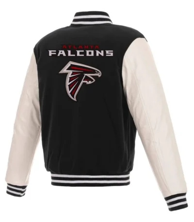 Varsity Atlanta Falcons White and Black Jacket