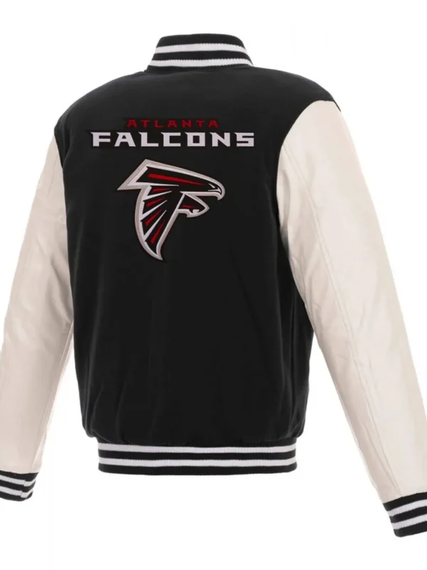 Varsity Atlanta Falcons White and Black Jacket