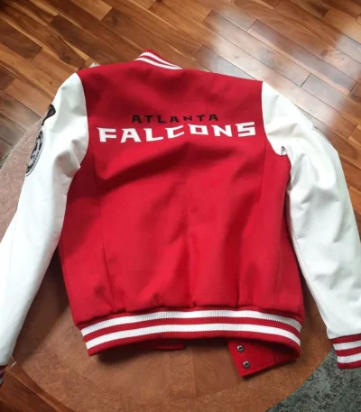 Varsity Atlanta Falcons White and Red Jacket