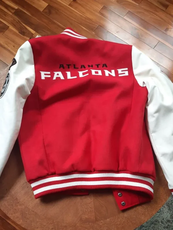 Varsity Atlanta Falcons White and Red Jacket