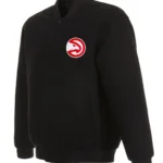Varsity Atlanta Hawks Black Wool Jacket