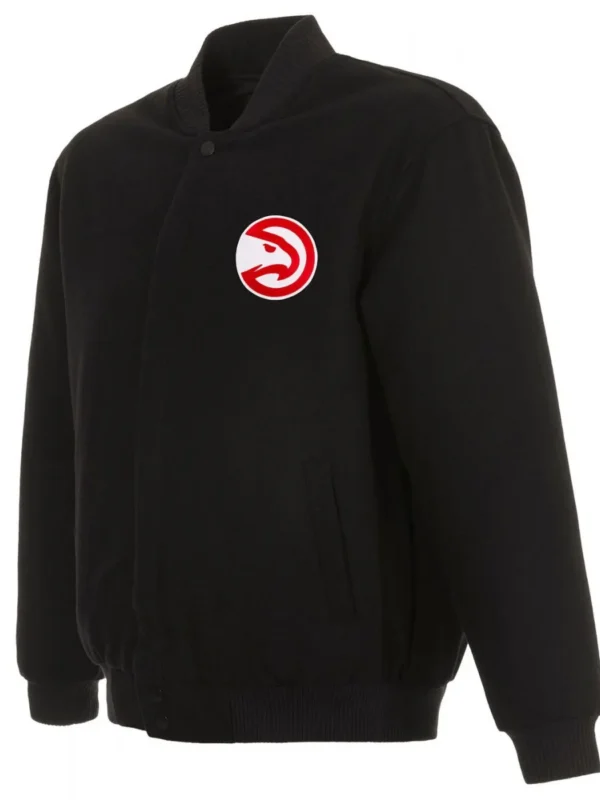 Varsity Atlanta Hawks Black Wool Jacket