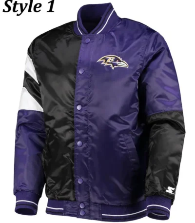 Varsity Baltimore Ravens Full-Snap Satin Jacket